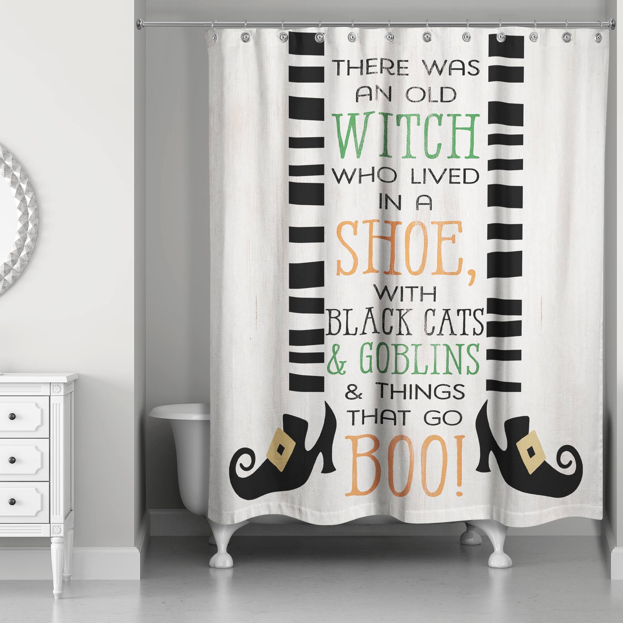 There was an Old Witch 71" x 74" Shower Curtain